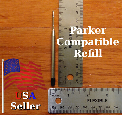 Parker type Pen Refill BLACK Ballpoint 99mm Medium Ink fits parker pens unbrand