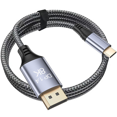 USB C Auf Displayport Kabel 2M, 8K@60Hz 30Hz 4K@240Hz 144Hz HDR Thunderbolt