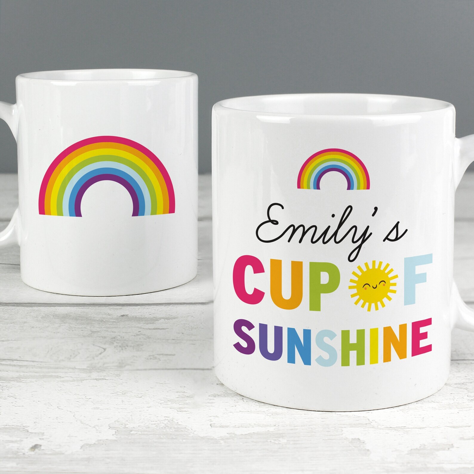 Personalised Cup Of Sunshine Mug Lockdown Mug Sunshine Mug Rainbow Mug