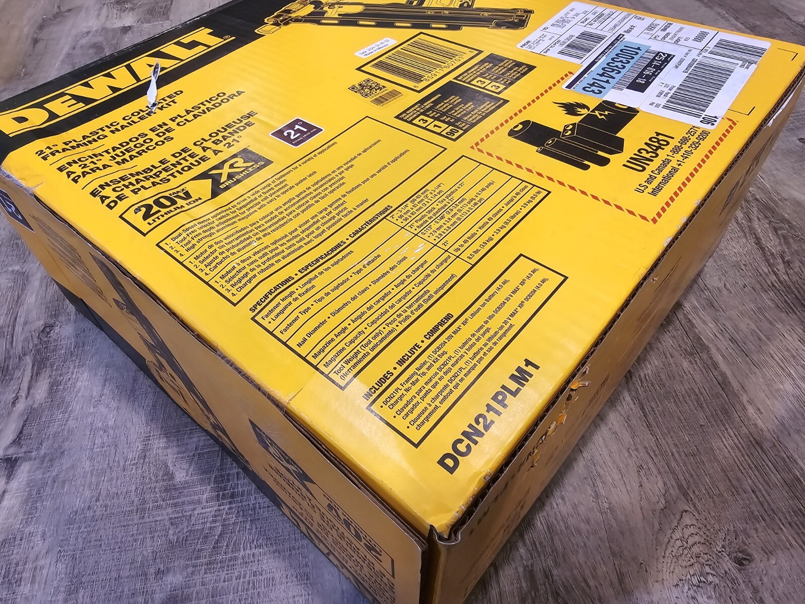 DEWALT (DCN21PLM1) 20V MAX* 21° PLASTIC COLLATED CORDLESS FRAMING