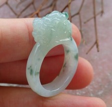 Certified Green Natural A JADE Jadeite Dragon Pi Xiu RING USA. 6.25    531266