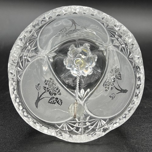 Vintage CRYSTAL TABLE BELL with Frosted rose - Picture 10 of 10