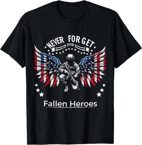 Memorial Day Veterans Day Never Forget Our Fallen Heroes T-Shirt S-5XL - 第 2/4 張圖片