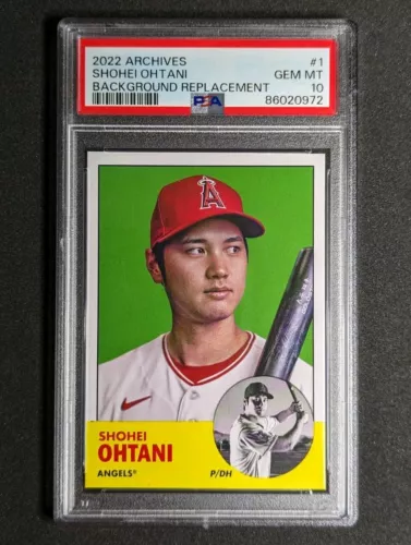 2022 Topps Archives Shohei Ohtani Background Replacement Variation PSA 10