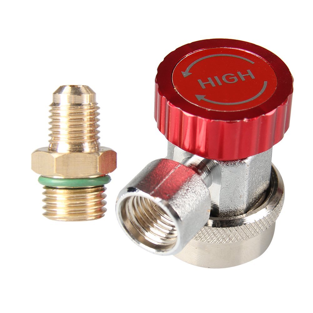 CarBole A/C Manifold Gauge Quick Coupler Set - High & Low Side Adapters For HVAC Connector - Pearl Nickel Plated, Lifetime Warranty