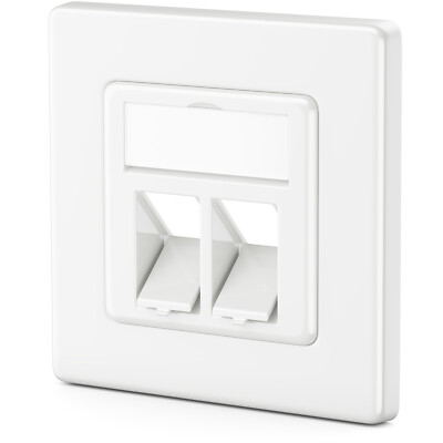 1x Netzwerkdose 2 Port für Keystone Jack Modul Netzwerk Datendose LAN Unterputz