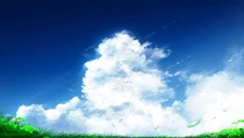 Anime clouds sky gr artwork painting plants white Playmat Gaming Mat Desk