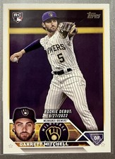 Garrett Mitchell Rookie Debut Card RC 2023 Topps #US148 Milwaukee Brewers