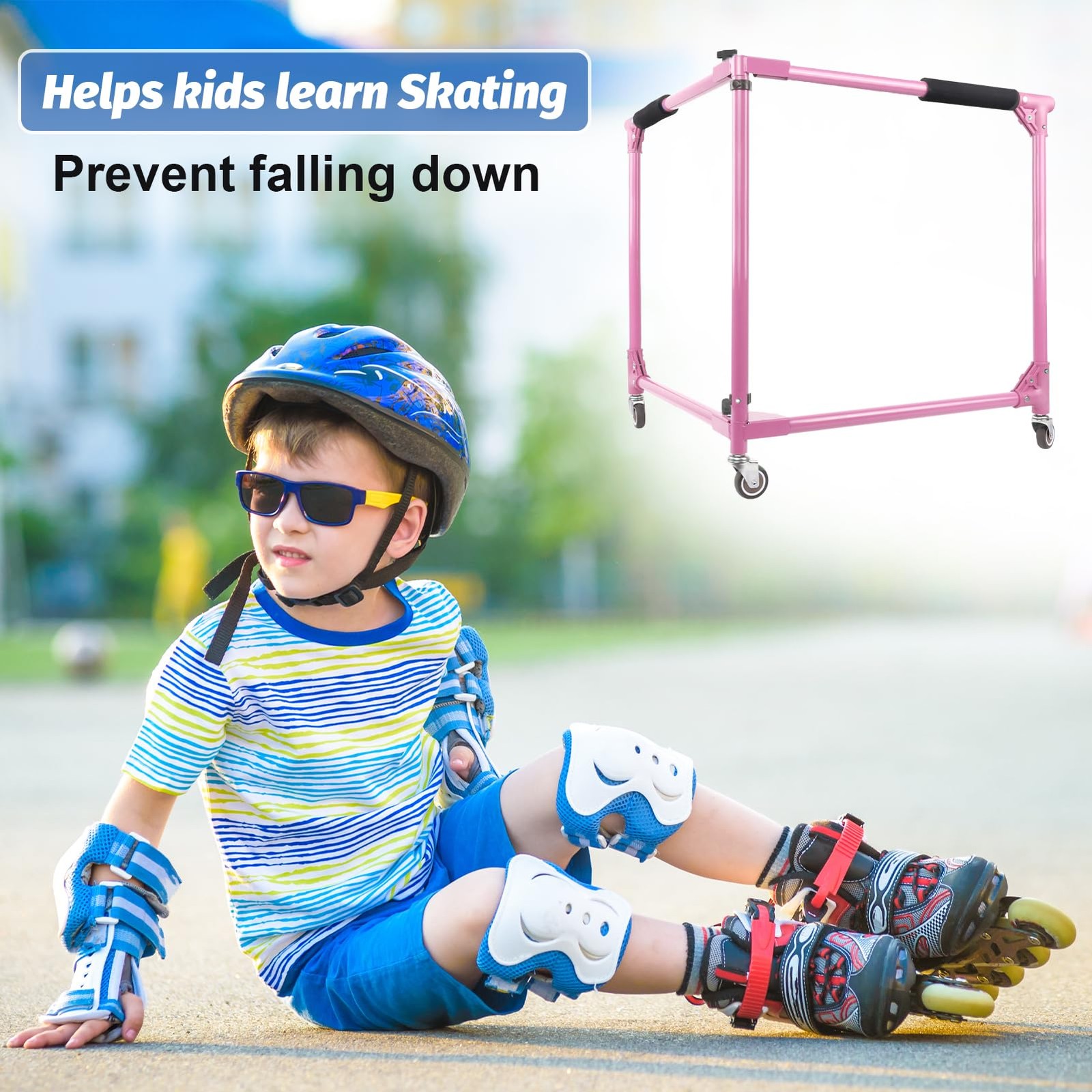 Folding Skater Aid for Kids Roller Skating, 30in Height Roller Skate Trainer ...