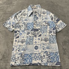 Vintage Jantzen USA Made Polo Shirt Men's Size Medium Geometric Vintage 70s 60s