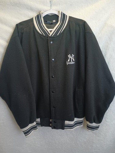 Adidas New York Yankees Varsity Bomber Jacket Coat Mens X Snap MLB Baseball - Picture 1 of 7