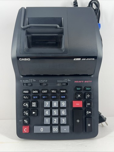 Casio DR-210TM Printing Calculator Black Desktop 12-Digit Display - Tested Worki