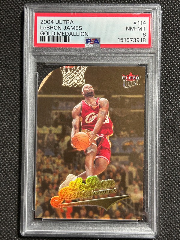 2004-05 Fleer Ultra LeBron James #114 Gold Medallion PSA 8 NM-MINT Cavaliers