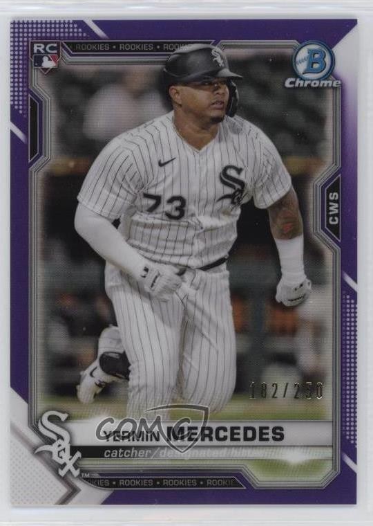 2021 Bowman Chrome Purple Refractor 182/250 Yermin Mercedes #88 nd3