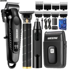 4 in 1 Men Grooming Kit LCD Display USB Rechargeable Hair Clipper Trimmer