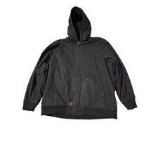 Brazos Work Force Mens Black Hooded Jacket XL Full Zip Up Workwear Coat