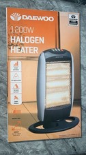 Image of Daewoo HEA1416 Portable Halogen Heater, Electric, Oscillating, 3-Bar, 1200W