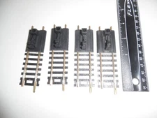 4 pcs, HO Scale Track Bumpers, Atlas, Code 100 BRASS Rail, BLACK TIES, Very Good