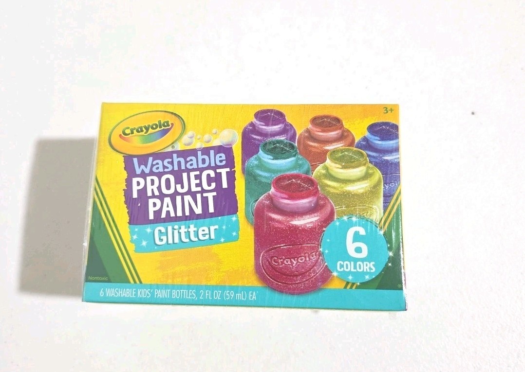 Crayola Washable Project Paint with 6 Sparkling Glitter Colo