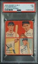 1935 Goudey 4-in-1 #3C - P. WANER, BUSH, W. HOYT, L. WANER - PSA 1 - RARE FIND