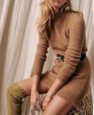 Sezane Mohair Polly Dress Tan Camel Size Large EUC