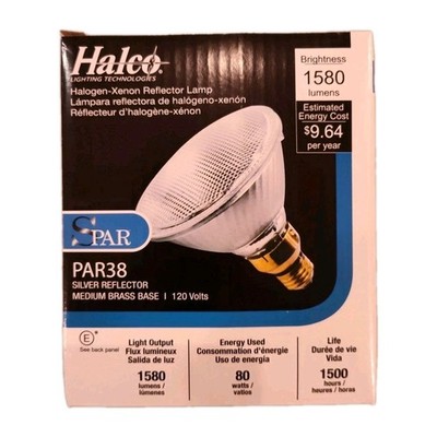Halco 70351 80W PAR38 Reflector Lamp Silver Reflector Flood Bulb
