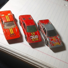 Hot Wheels Racebait 308 Lot of 3 Diecast 1:64 Red/Gray 1971 Ferrari