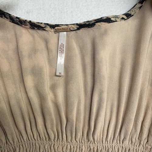 Free People String Of Hearts Tie Front Cut Out Leopard Maxi Dress M - Picture 7 of 7