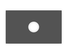 1/2" Thick, 5" x 2" Steel Square Plate -  1"  Center Hole