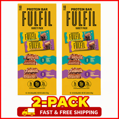 2-Pack FULFIL Protein Bar, Variety Pack, 1.41 oz, 18-count
