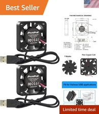 High-Speed 5V USB Cooling Fan 40x10mm - Silent Operation, 2 Pack of 4200 RPM