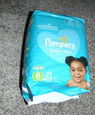 2020 Vintage Pampers Baby Dry Size 6 Diapers W Sesame Street 21 Count Stretchy