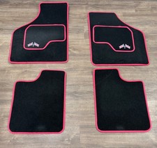 Austin-morris-rover Mini Classic. Front Rear Floor Mats Blach With Uj Flags