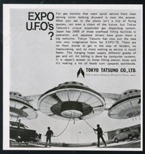 1970 Toyko Tatsuno UFO gas station pumps photo vintage print ad