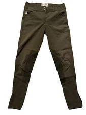 Tailored Sportsman Pant Horseback Riding Knee Patch Fern Green Women’s 28 Long