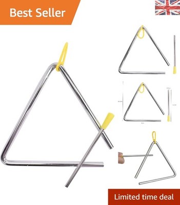 6 Zoll Silber Musikdreieck mit Schläger - Perfektes Geschenk für angehende Musiker