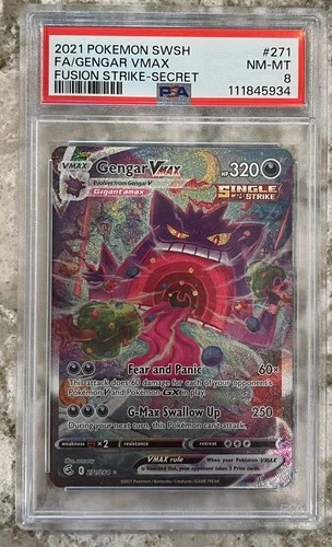 2021 Pokemon SWSH Fusion Strike Gengar VM Full Art #271/264 PSA 8 111845934