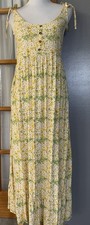 Nevena Rae Tiered Floral Maxi Dress Sz M Yell...