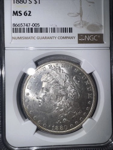 1880-S Morgan Silver Dollar $1 NGC MS62, San Francisco USA