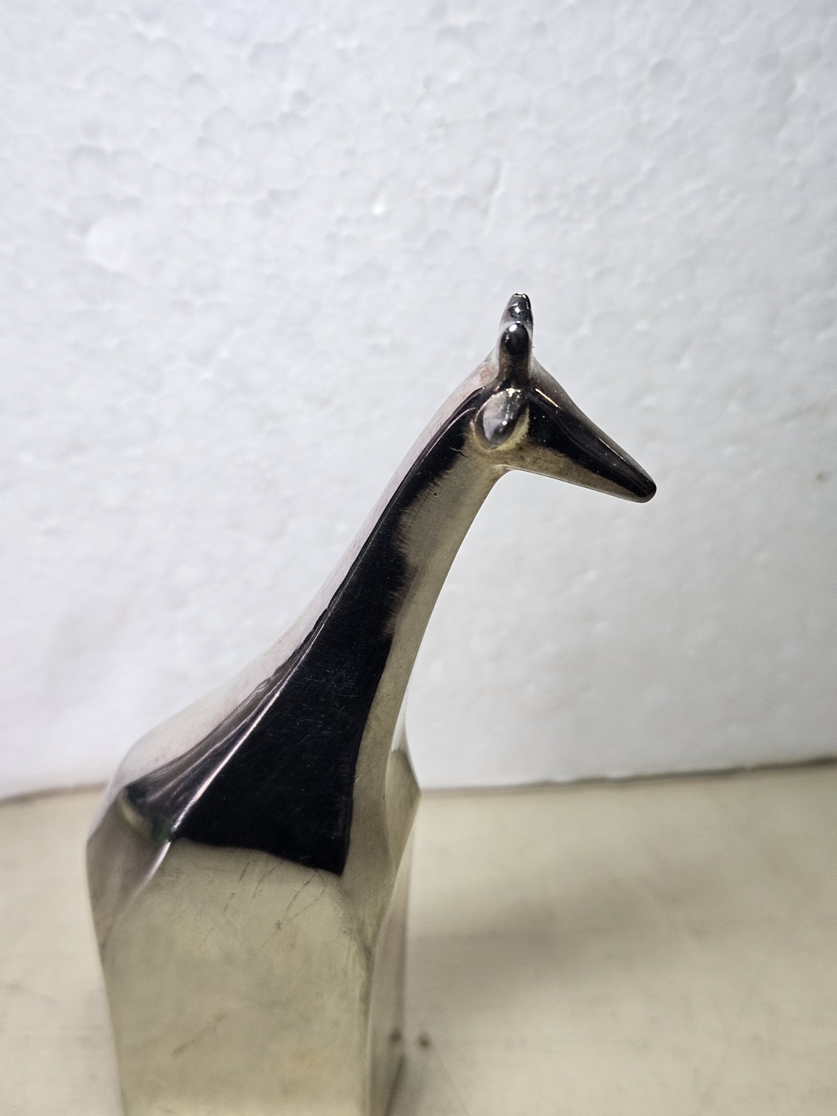 Vintage Dansk Designs Miniature Giraffe Figure Silver Paperweight Figurine 4"H