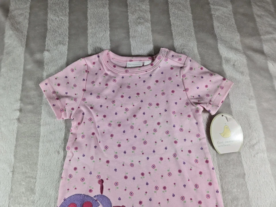 Боди для девочки First Moments розовый божья коровка Creeper комбинезон для новорожденных 0-3 месяца - Изображение 2 из 4