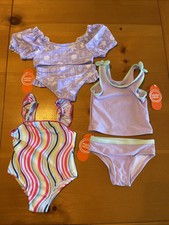 NWT Girls 6 Pc Lot Of Wonder Nation Bathing Suit Size 18 Months UPF 50 MixMatch