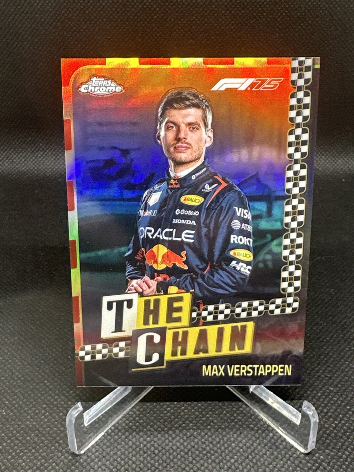 Max Verstappen 2025 Topps Chrome F1 The Chain Refractor SP Case Hit Red Bull