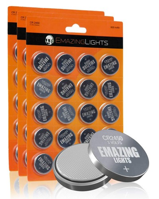 #ad EmazingLights 60 Pack CR2450 Battery 3V Lithium Coin Cell Batteries Long Lasting $89.39