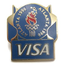Vintage 1996 Atlanta Olympics Centennial VISA Sponsor Enamel Lapel Hat Pin