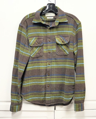 Imogene & Willie Earl Green Brown Blue Plaid Flannel Shirt - XS Extra Small