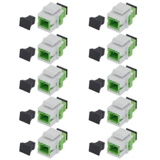10 Pcs SC APC Fiber Optic Simplex Multi Mode Keystone Jack Coupler Snap In Green