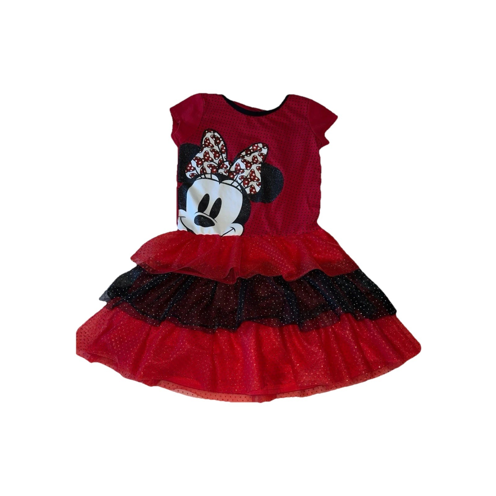 Disney Minnie Mouse, Red & Black Tule Girls Dress Size 6/6x