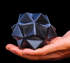 80mm Schwarz Turmalin Merkaba Star 20 Punkt Sch&ouml;rl Kristall India 835g Edelstein