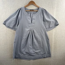 Pomander Place Tuckernuck Finley Flutter Sleeve Dress Large Blue Mini Pockets